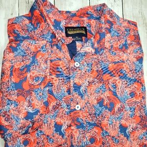 Cremieux Men's Short Sleeve XL Wave Print Shirt